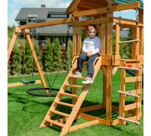 Детский игровой комплекс UNIX Kids (6 in 1) Dark Green