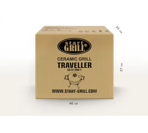 Портативный керамический гриль TRAVELLER 12 дюймов (красный) (30,5 см)